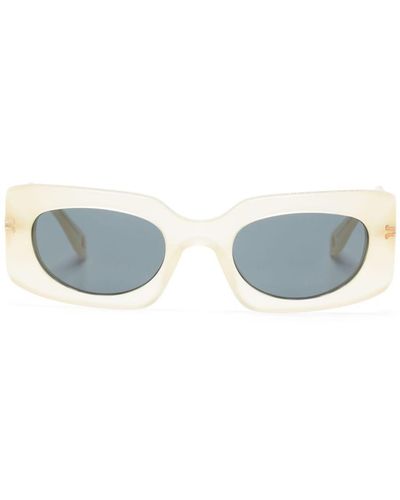Marc Jacobs Eckige Sonnenbrille mit Logo-Gravur - Blau