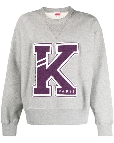 KENZO Sweater Met Logopatch - Grijs