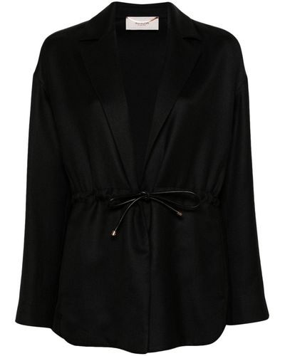 Agnona Drawstring Cashmere-blend Blazer - Black