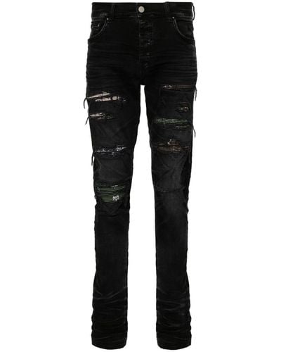 Amiri Trasher Gerafelde Skinny Jeans - Zwart