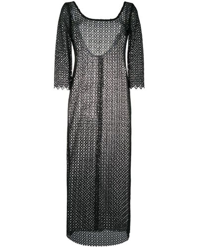 antonella rizza Maxi-jurk Met Geometrische Print - Zwart
