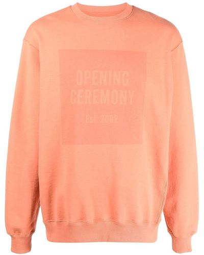 Opening Ceremony Box Logo Cotton Sweatshirt - Orange