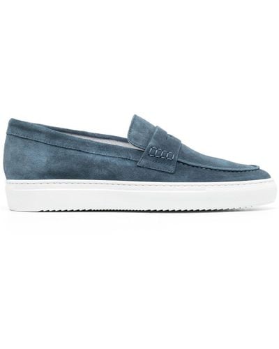 Doucal's Penny Slot Suede Boat Shoes - Blue