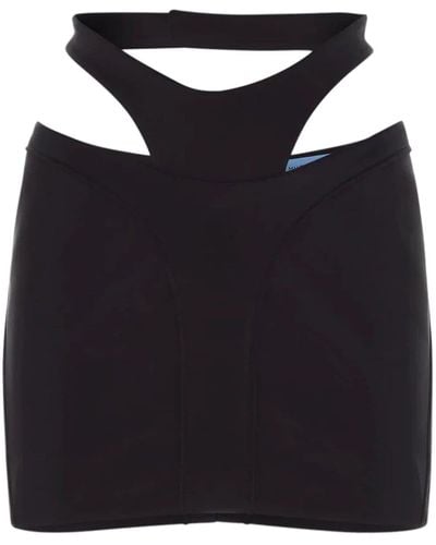 Mugler Miniskirt With Cut-Out - Black