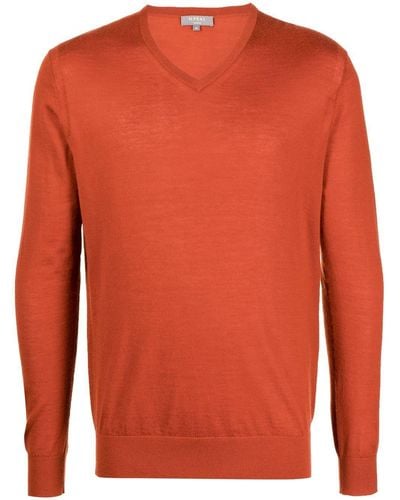 N.Peal Cashmere The Conduit V-neck Sweater - Orange