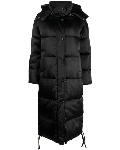 P.A.R.O.S.H. Detachable-hood Long Padded Coat - Black