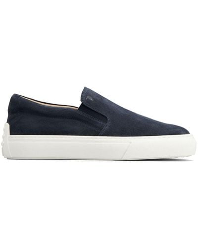 Tod's Blaue slip-on sneakers mit geprägtem logo