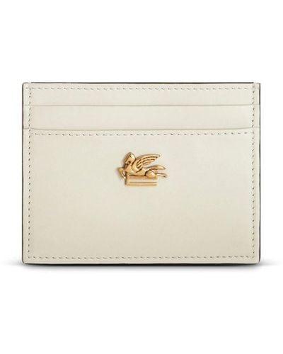Etro Pegaso Leather Cardholder - White