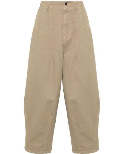 Societe Anonyme Logo-embroidered Tapered Pants - Natural
