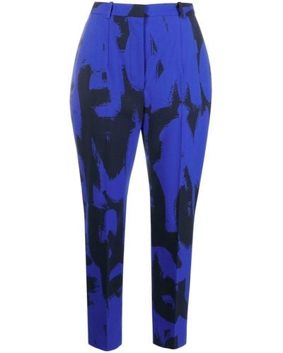 Alexander McQueen High-waisted Tailored Pants - Blue