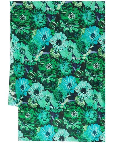 Stella McCartney Fular con motivo floral - Verde