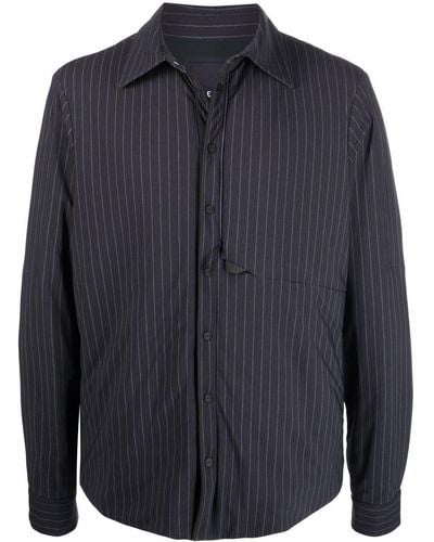 Sease Stripe-print Pocket Shirt Jacket - Gray