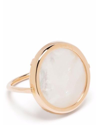 Ginette NY 18kt Rose Gold Mother Of Pearl Disc Ring - Pink