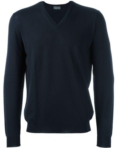 Drumohr V Neck Sweater - Blue