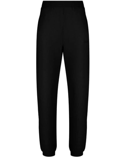 Max Mara Logo-embroidered Jersey Track Trousers - Black