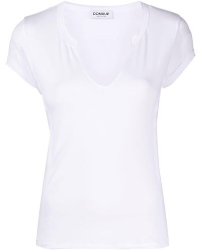 Dondup T-shirt en coton à design uni - Blanc