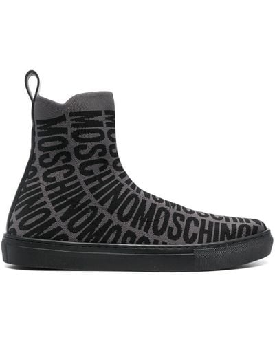 Moschino High-Top-Sneakers mit Logo-Print - Schwarz