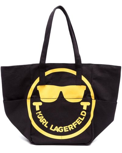 Karl Lagerfeld X Smileyworld® ロゴ ハンドバッグ - ブラック