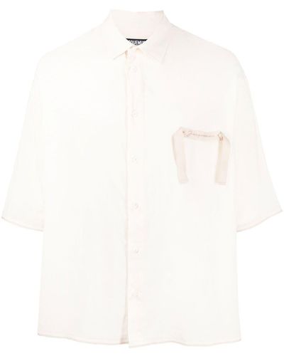 Jacquemus Embroidered-logo Short-sleeve Shirt - White