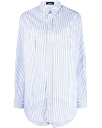 Wardrobe NYC Striped Cotton Shirtdress - White