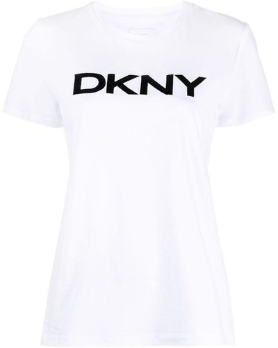 DKNY T-shirt à logo imprimé - Blanc