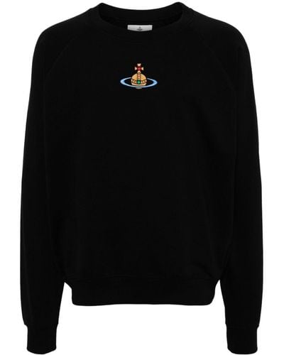Vivienne Westwood Sweatshirt mit Logo-Stickerei - Schwarz