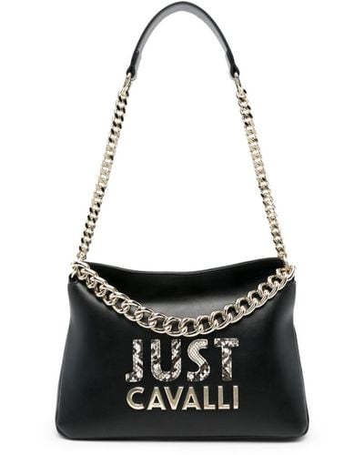 Just Cavalli ロゴ ハンドバッグ - ブラック