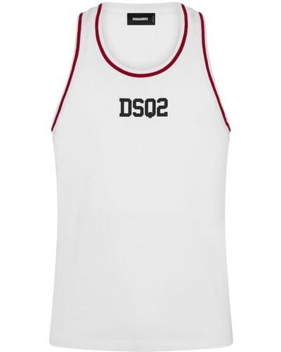 DSquared² Logo-Print Cotton Tank Top - Black