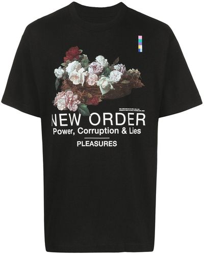 Pleasures T-shirt x New Order Power - Nero