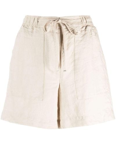 Tommy Hilfiger High-waisted Linen Shorts - Natural