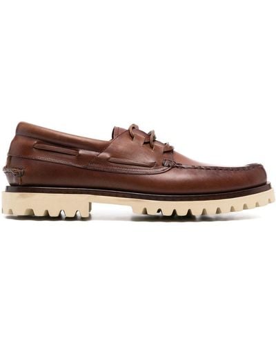 Officine Creative Heritage Ridged-sole Boat Shoes - Brown