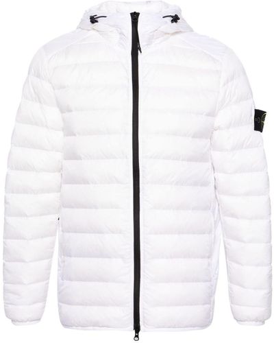 Stone Island Compass-badge Quilted Puffer Jacket - White