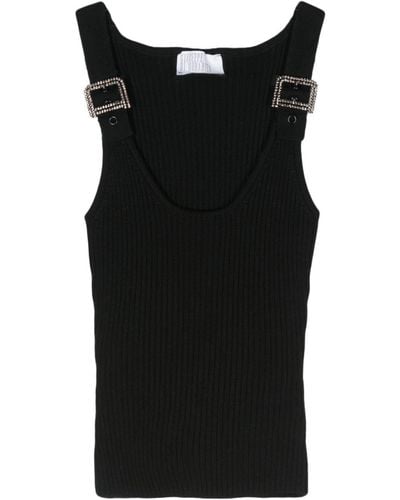 GIUSEPPE DI MORABITO Buckle-detail Knitted Top - Black