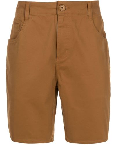 Osklen Mid-rise Straight-leg Cotton Shorts - Brown