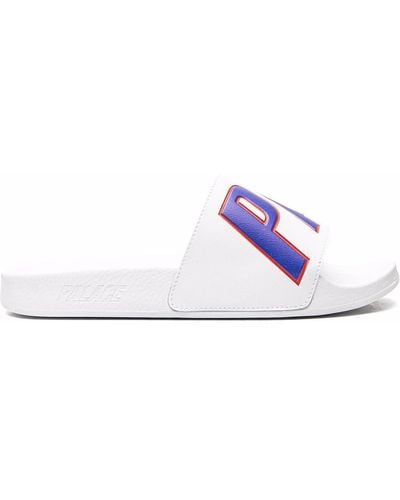 Palace Slippers Met Logo - Wit