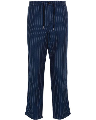 Polo Ralph Lauren Pantalon fuselé à fines rayures - Bleu
