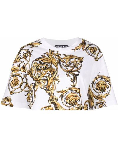Versace バロック クロップドtシャツ - ホワイト