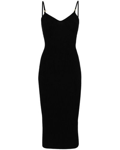 Elisabetta Franchi Ribbed-knit Midi Dress - Black
