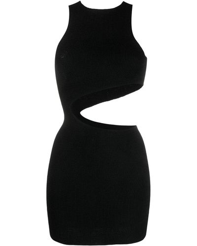 Bondeye Asymmetric Crinkled Beach Dress - Black
