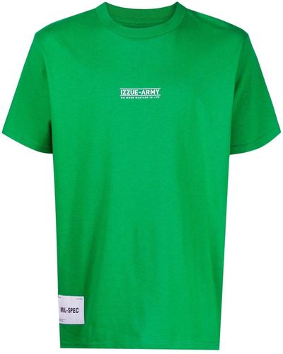 Izzue Logo-print Crew-neck T-shirt - Green