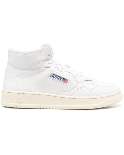 Autry Medalist Mid High-top Leather Sneakers - White