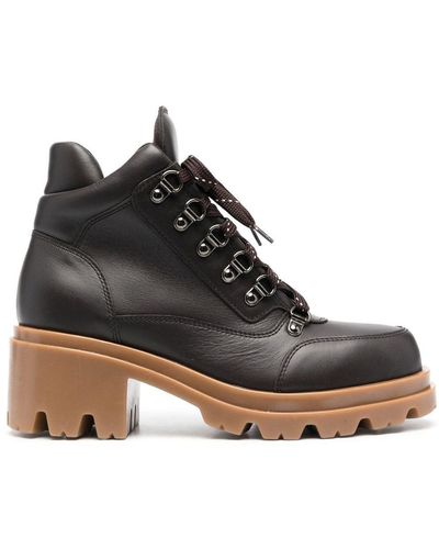 Emporio Armani Leather Ankle Boots - Black