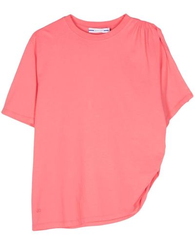 Jacob Cohen T-shirt en coton à design froncé - Rose