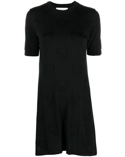 Moschino Teddy Bear-pattern Mini Dress - Black