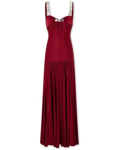 Rabanne Vestido largo con detalles espejados - Rojo