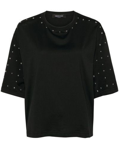 Fabiana Filippi Stud-embellished T-shirt - Black