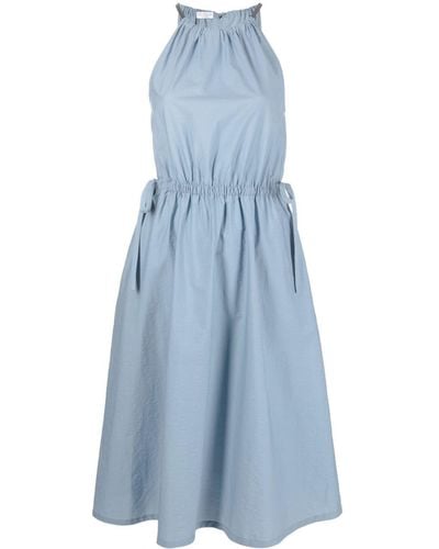 Brunello Cucinelli Halterneck Flared Midi Dress - Blue