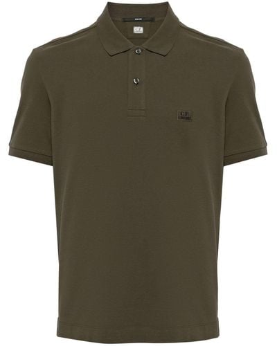 C.P. Company Logo-embroidered Cotton Polo Shirt - Green