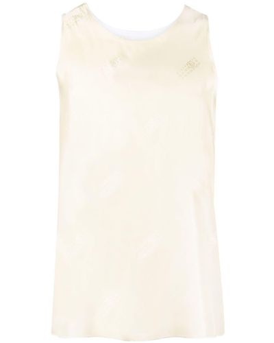 MM6 by Maison Martin Margiela Numbers Motif-print Panelled Tank Top - Natural