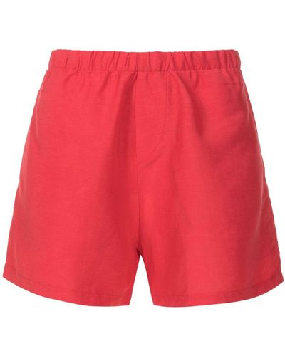 Amir Slama Shorts aus Leinen - Rot